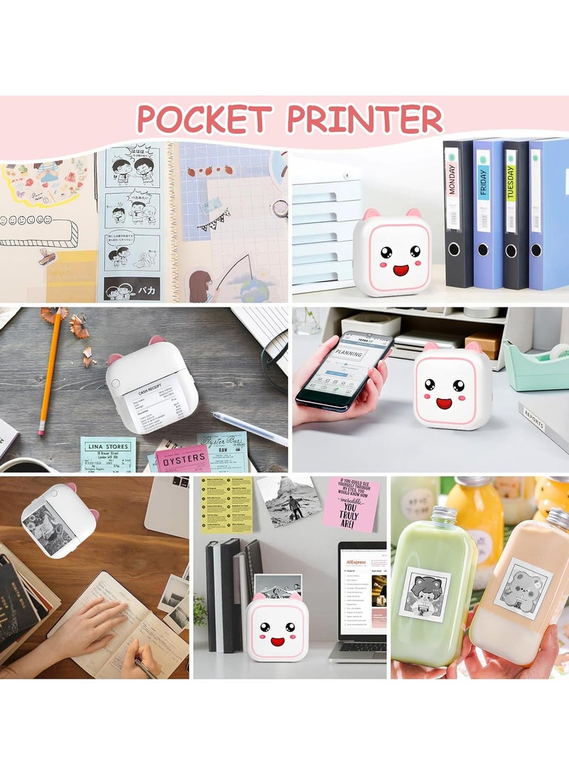 Thermal Mini Printer,Bluetooth Printer for Phone, Wireless Label Printer with Tape，Compatible with iOS&Android，printer+5 stickers+5 regular paper+3 colored paper+6 colored pens+1 sticker - pzsku/Z0A14AB7C2C3B347BB1EDZ/45/_/1735105372/288640e6-0ce3-4ad5-b01a-a1b43e2c5893