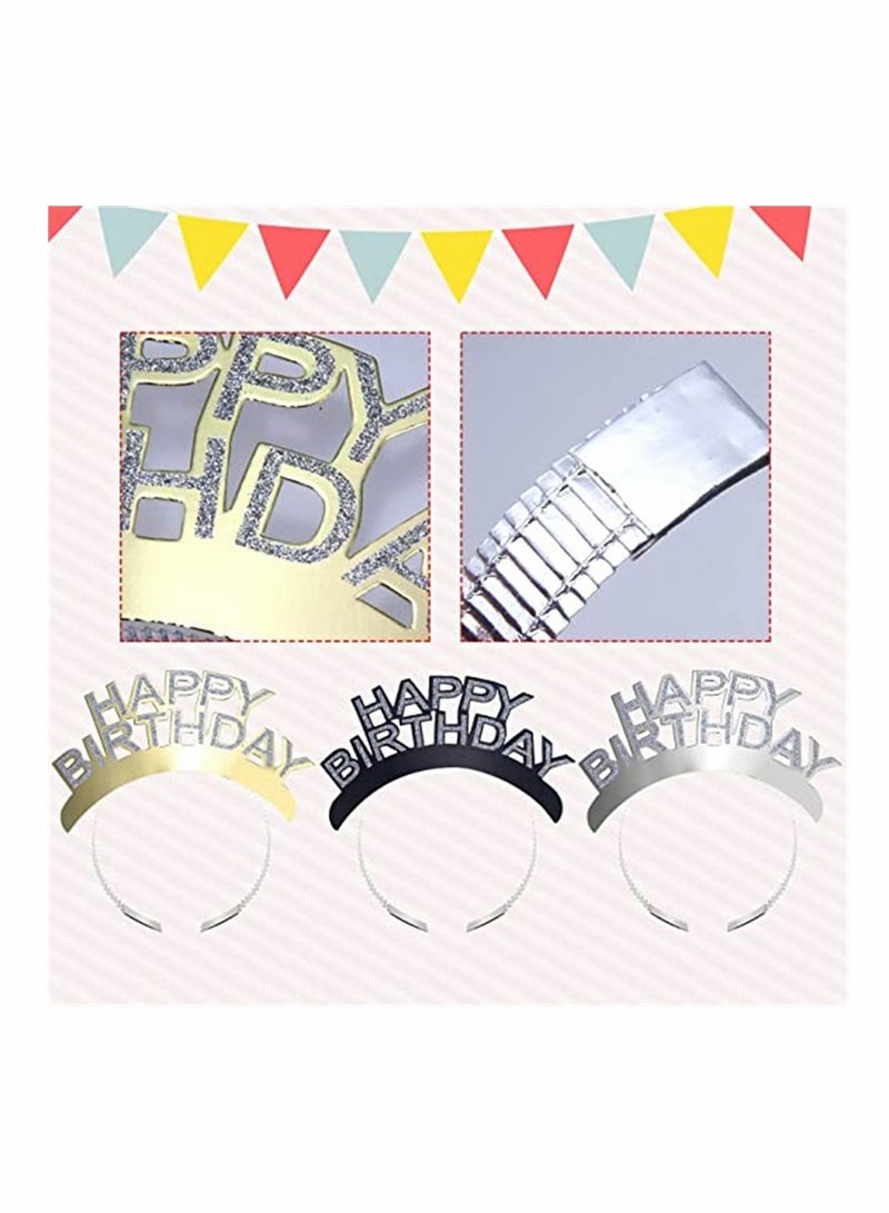 SYOSI 12 Pack Happy Birthday Headbands, Birthday Party Hats for Kids and Adults Classroom School VBS Party Supplies Paper Birthday Crowns for Classroom, Birthday Crown Set, Classroom Party Decor - Image 4