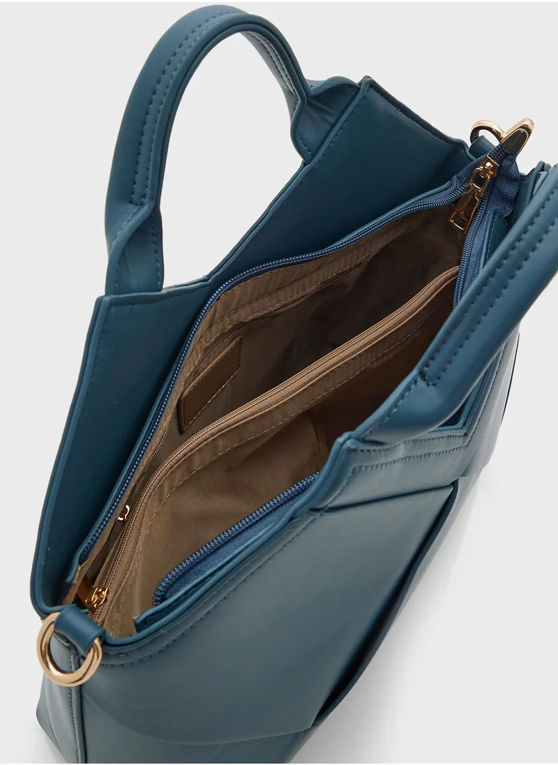 ELLA Weave Satchel Bag With Long Strap