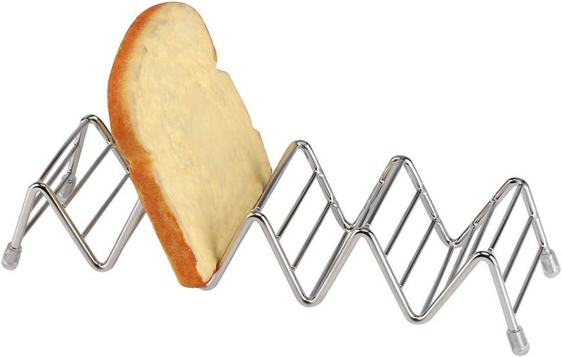 klarako Wave Shape Stainless Steel Taco Holder,Rustproof Chic Display Tray Bracket for Mexican Food Taco Placing (#2) - Image 3