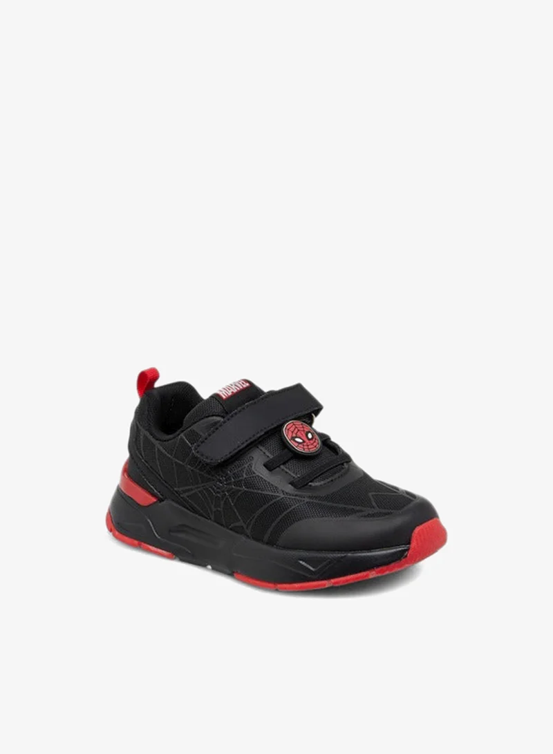 MARVEL Boys Spider-Man Applique Sneakers with Hook and Loop Closure