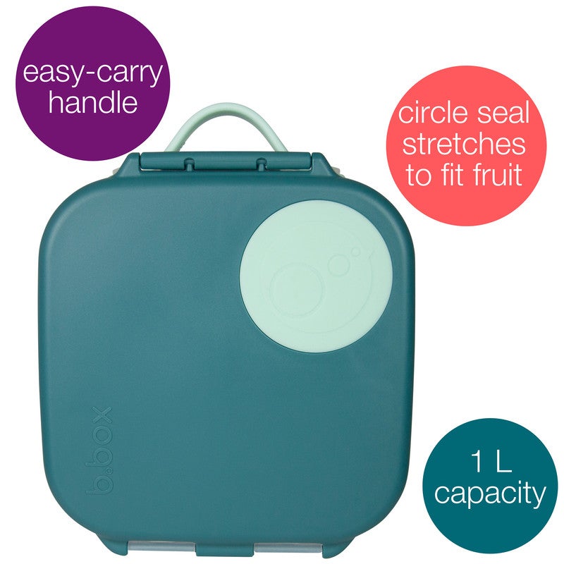 B.Box “Not So Mini” Lunch Box for Kids | Leakproof Compartments | 33.8 fl oz Capacity | Whole Fruit Holder | BPA Free | Easy Open Design-Emerald Forest - Image 2