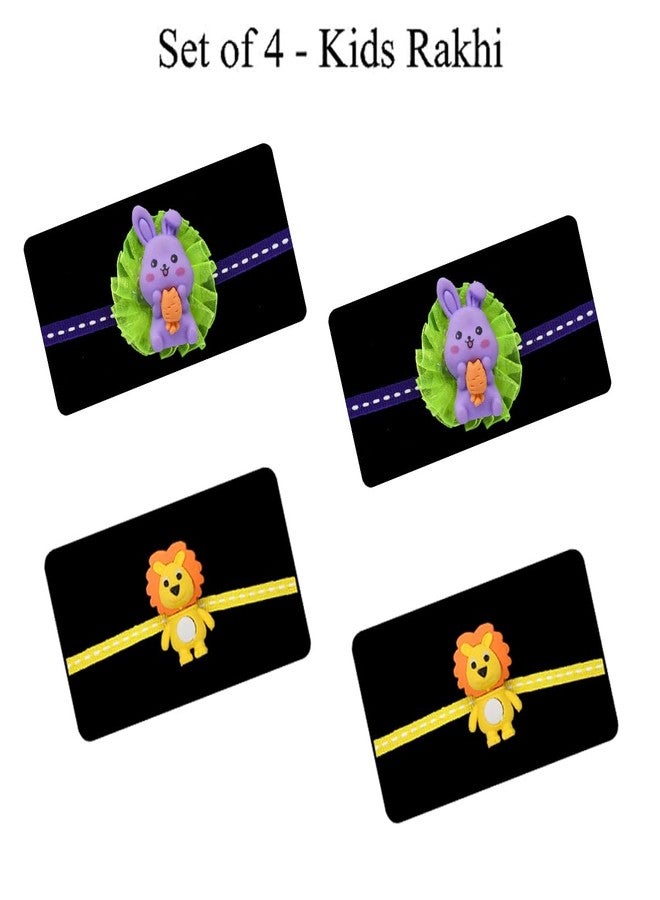 Natali Traders Rakhi for Brother Kids Pack of 4 with Gift Popet Pop Toys - 4 Cartoon Character Rakhi for Bhaiya and 4 Popet Pop KeyChain for Boys- Girls - Kids-Younger Brother - Image 3