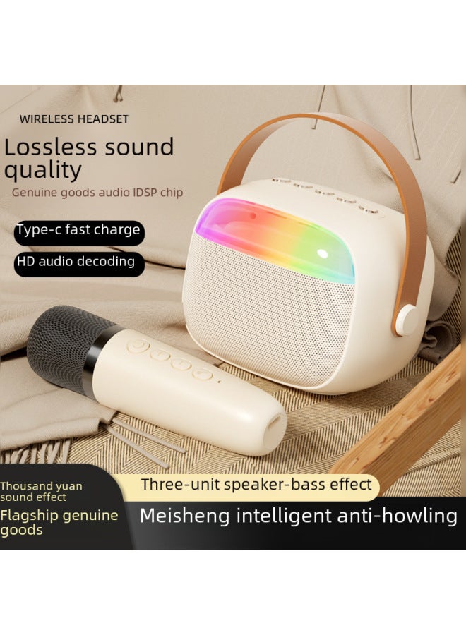 Neutral K12k30 Bluetooth Karaoke Audio Integrated Microphone With Light Split Microphone Outdoor Children's Family Ktv Suit - Image 2