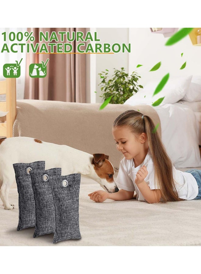4 Pack Activated Charcoal Odor Absorber Bamboo Charcoal Air Purifying Bags Odor Eliminator Air Freshener Deodorizer for Shoe Closet, Car, Basement - Image 5