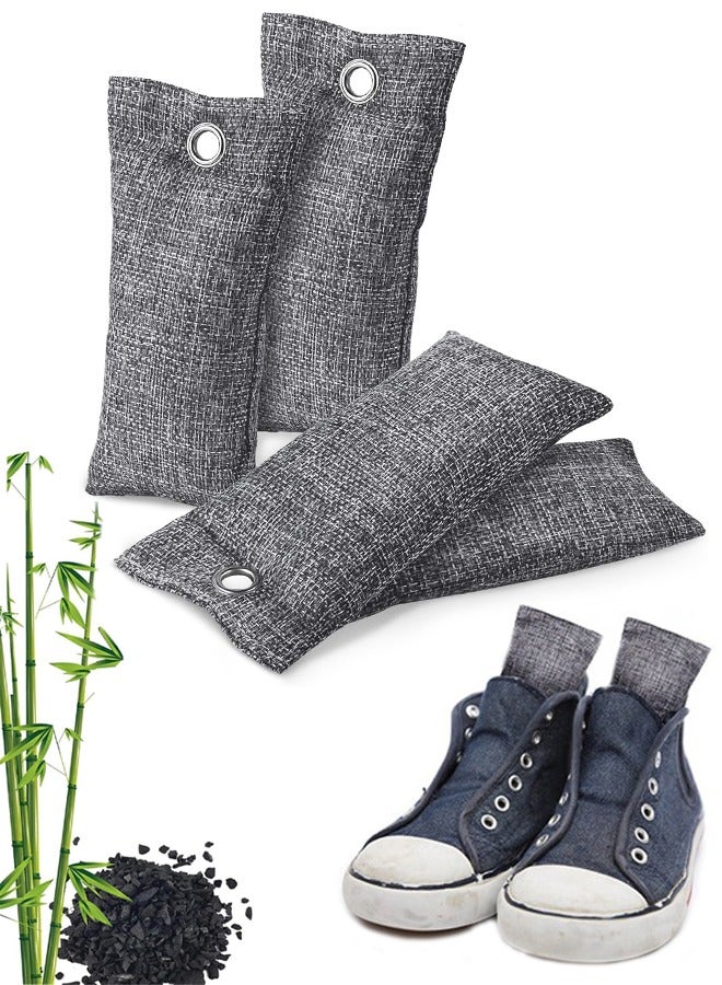 4 Pack Activated Charcoal Odor Absorber Bamboo Charcoal Air Purifying Bags Odor Eliminator Air Freshener Deodorizer for Shoe Closet, Car, Basement - Image 1