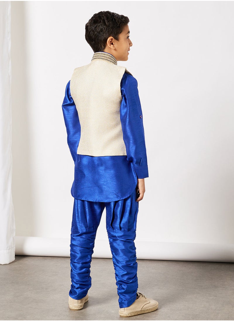 AJ Dezines - Boys Kurta Pyjama and Waistcoat Set - Image 1