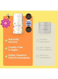 The Natural And Organic Family Award-Winning Kids Face Cream - Gentle & Calming Moisturizer with Natural Ingredients for Sensitive & All Skin Types - Fragrance-Free  - Image 3