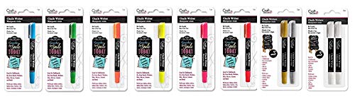 Chalk Decor Craft Decor Chalk Writer Bundles Pen for Writing Glass WindowsMirror Windshield bluegreenorangeyellowpinkredgoldsilver2white - Image 1