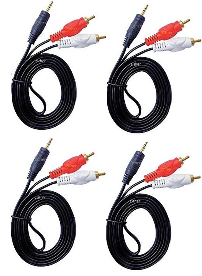 Taimi (Pack Of 4) 3.5mm Stereo Male to 2RCA Male Audio Cable 1.3 Meters - Image 1