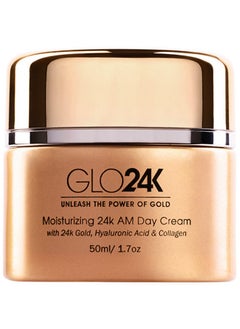 GLO24K UNLEASH THE POWER OF GOLD GLO24K Moisturizing Day Cream with 24k Gold, Hyaluronic Acid, Collagen, and Vitamins. For Optimal Hydration.  - Image 1