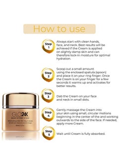 GLO24K UNLEASH THE POWER OF GOLD GLO24K Moisturizing Day Cream with 24k Gold, Hyaluronic Acid, Collagen, and Vitamins. For Optimal Hydration.  - Image 4
