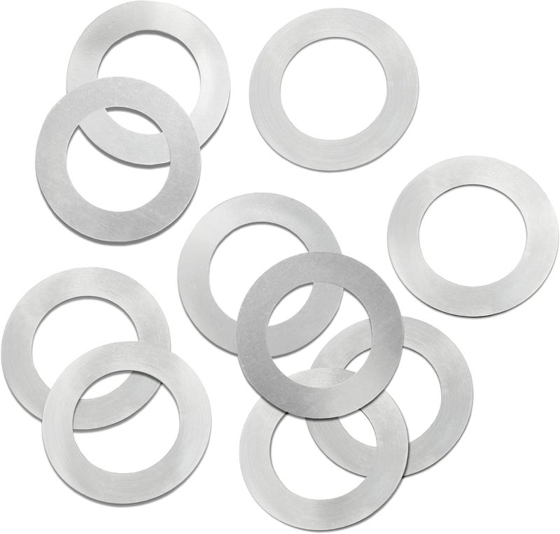 Steel Round Shim, Matte Finish, Full Hard Temper, 0.002" Thickness, 1-1/4" ID, 1-3/4" OD (Pack of 10)