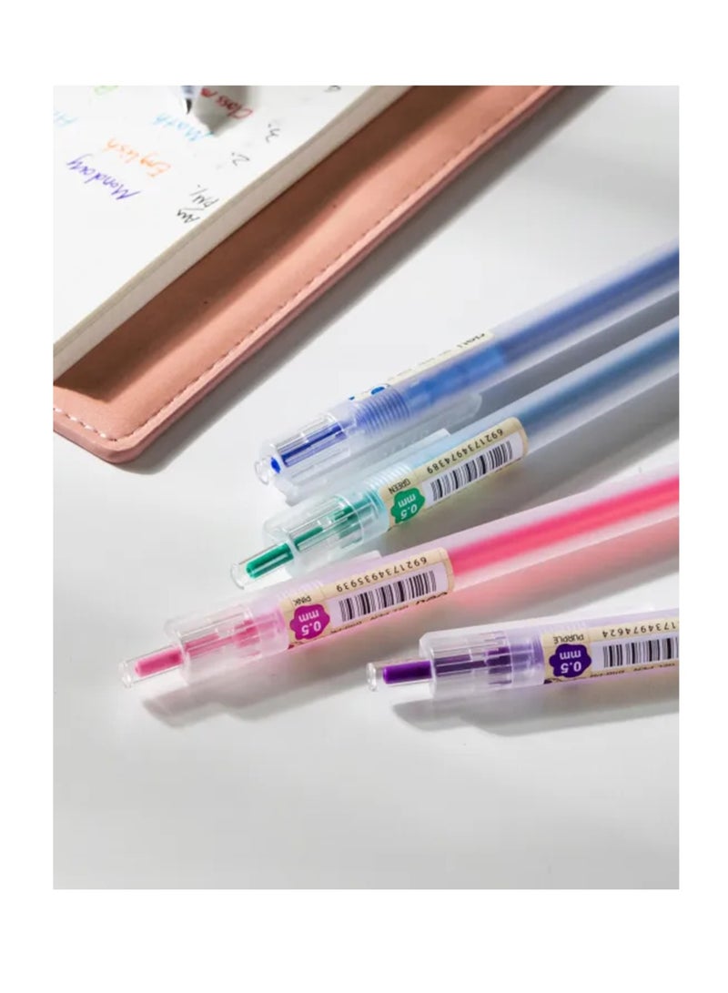 Deli 6-Piece Delight Gel Pen In Plastic Pouch 0.5mm Tip Assorted Colours  - Image 4
