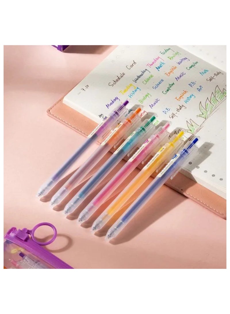 Deli 6-Piece Delight Gel Pen In Plastic Pouch 0.5mm Tip Assorted Colours  - Image 2