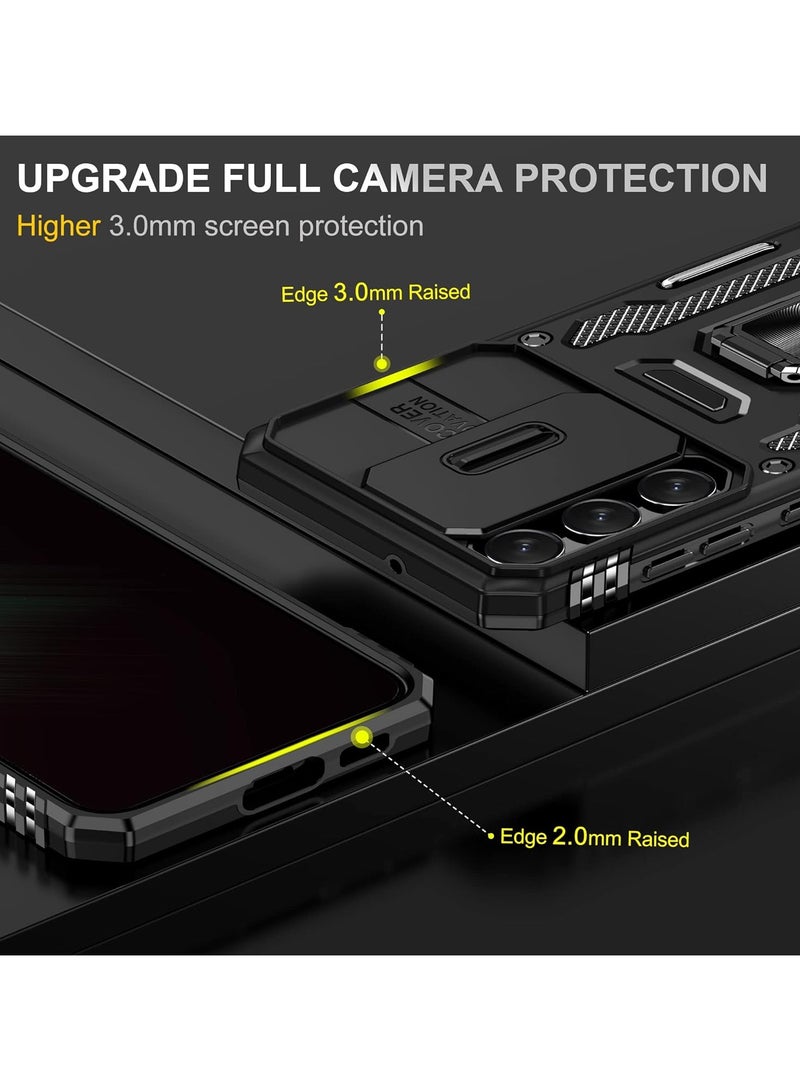 general Case Compatible with Samsung Galaxy S24 Case with Camera Cover, Military Grade Heavy Duty Shockproof, 360°Ring Kickstand Phone Case for Galaxy S24 - Image 3