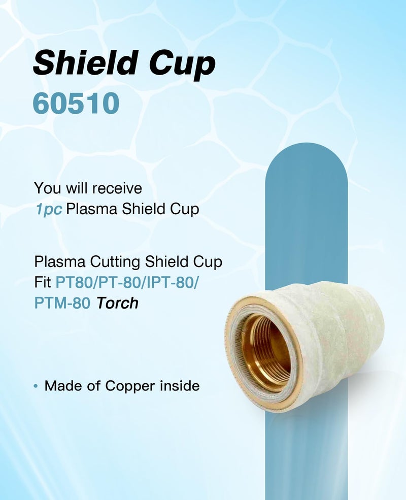BDR 23PK 52558 Electrode 51311P1.0 1.0mm 0.039'' Tip Swirl Ring Shield Cap Standoff Fit PT-80 IPT-80 PTM-80 Plasma Cutting Torch - Image 4
