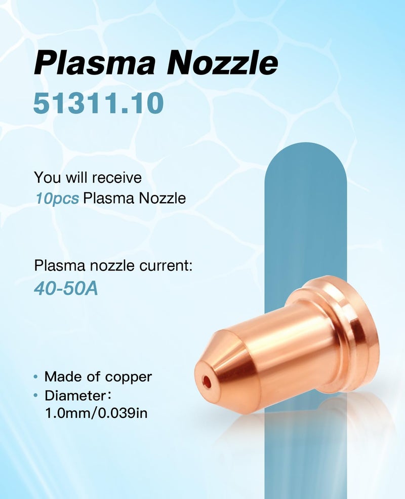 BDR 23PK 52558 Electrode 51311P1.0 1.0mm 0.039'' Tip Swirl Ring Shield Cap Standoff Fit PT-80 IPT-80 PTM-80 Plasma Cutting Torch - Image 2