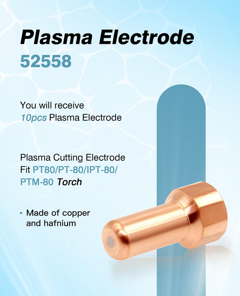 BDR 23PK 52558 Electrode 51311P1.0 1.0mm 0.039'' Tip Swirl Ring Shield Cap Standoff Fit PT-80 IPT-80 PTM-80 Plasma Cutting Torch - Image 3