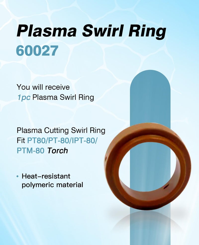 BDR 23PK 52558 Electrode 51311P1.0 1.0mm 0.039'' Tip Swirl Ring Shield Cap Standoff Fit PT-80 IPT-80 PTM-80 Plasma Cutting Torch - Image 5