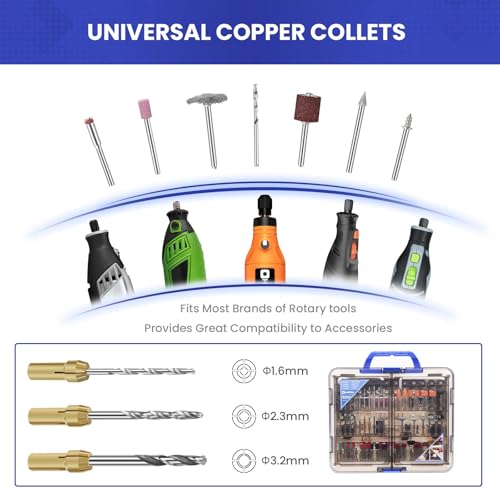 HARDELL Rotary Tool Accessories, Fits Dremel Rotary Tools, 508PCS Power Rotary Tool Bits with 1/8"(3.2mm) Diameter Shanks, Universal Fitment for Sanding, Drilling, Polishing, Carving, Polishing - Image 4
