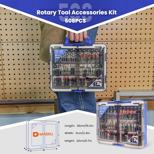 HARDELL Rotary Tool Accessories, Fits Dremel Rotary Tools, 508PCS Power Rotary Tool Bits with 1/8"(3.2mm) Diameter Shanks, Universal Fitment for Sanding, Drilling, Polishing, Carving, Polishing - Image 3