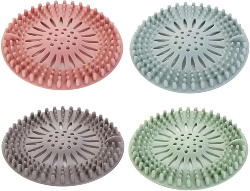 GJROAD Hair Catcher Shower Drain Covers Protector Silicone Bathtub Hair Stopper and Clean Suit for Bathroom Tub Shower and Sink (4) - Image 1