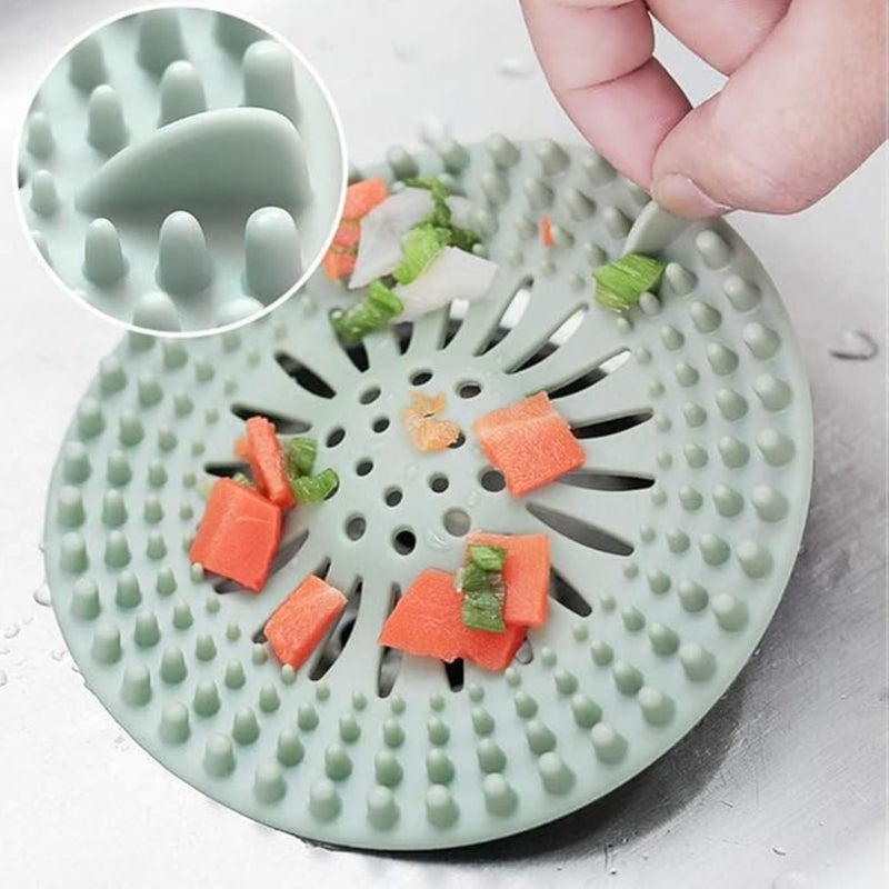 GJROAD Hair Catcher Shower Drain Covers Protector Silicone Bathtub Hair Stopper and Clean Suit for Bathroom Tub Shower and Sink (4) - Image 2