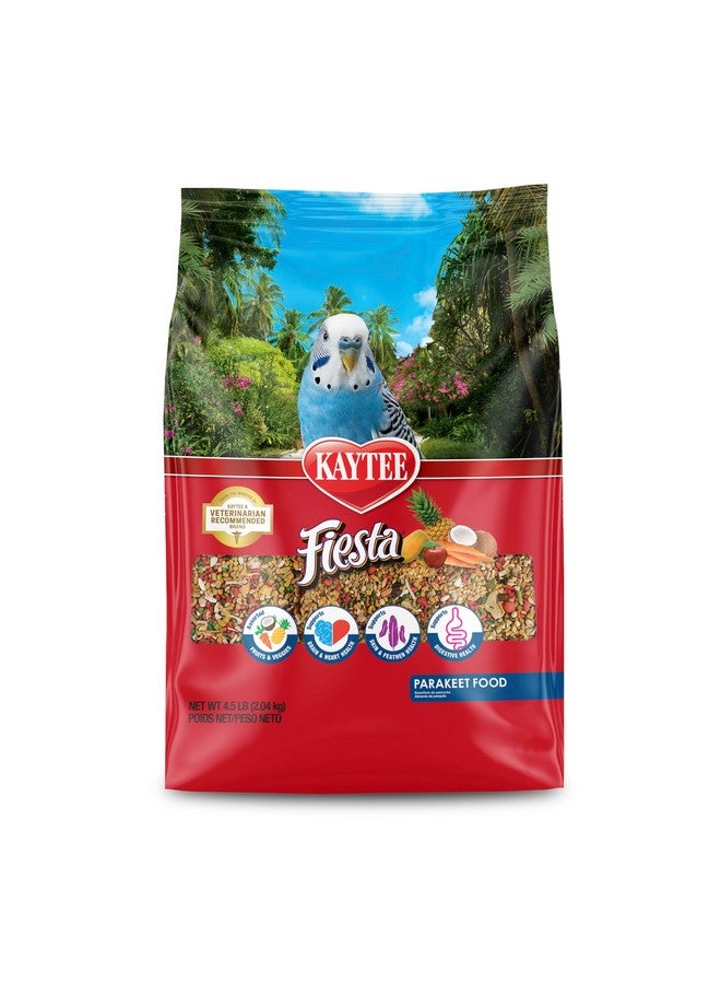 Kaytee Fiesta Parakeet Food, Nutritious and Fun Blend, Supports Skin, Feather, Digestion, Brain and Heart Health, 4.5 pounds - Image 1