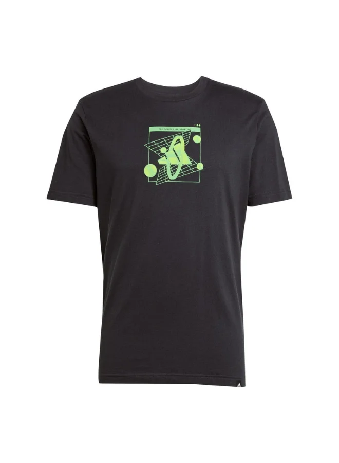 Adidas Adidas M Rerto T Black Graphic Tee (Short Sleeve) T-Shirts For Men