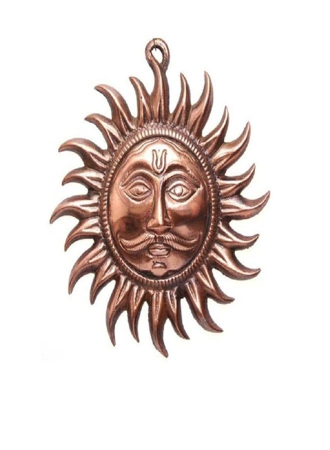 Comelyns Home Vastu Sun Surya Face Copper God Sun Wall Hanging (6 inch, Bronze) - Image 1
