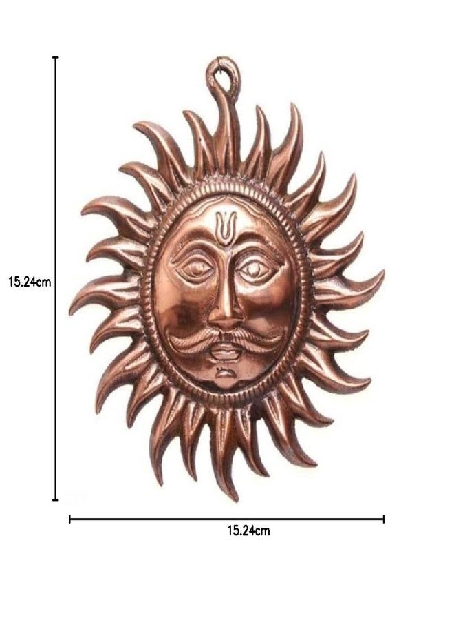 Comelyns Home Vastu Sun Surya Face Copper God Sun Wall Hanging (6 inch, Bronze) - Image 5