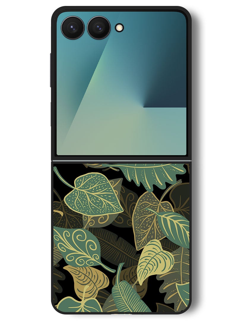 Theodor Case Compatible with Samsung Galaxy Z Flip 7 - 6.9 Inch Protection Shockproof Bumper Cover leaves_patterns_texture - Image 1