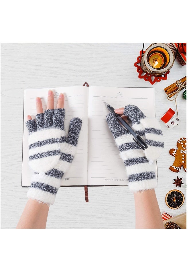 Warm Wool Knitted Fingerless Gloves for Women Versatile Winter Mittens for Comfort and Style - Image 5