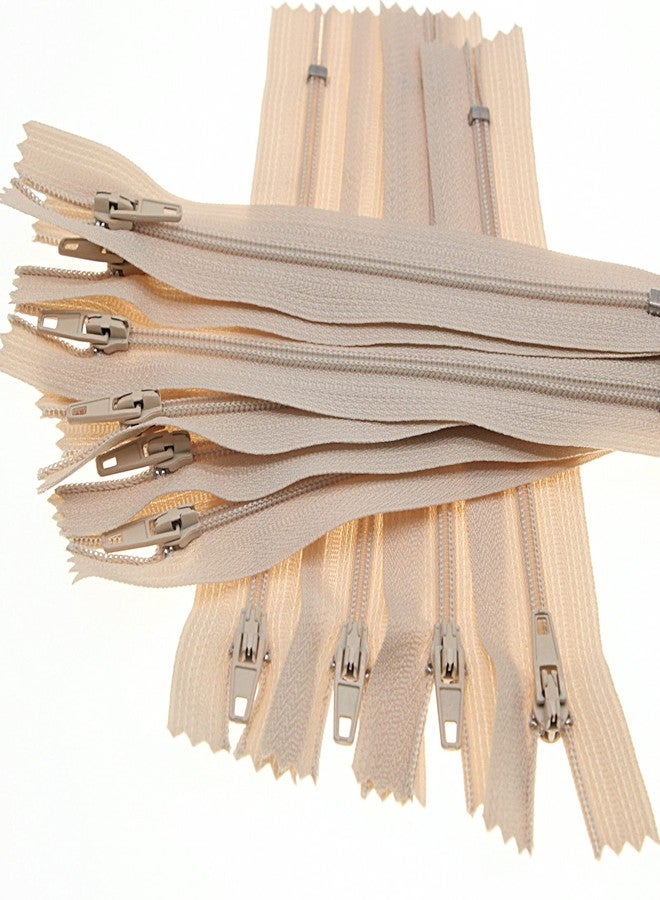 SHUNLI #3 Beige Zippers for Sewing - Bulk Nylon Coil Zipper Close End Zippers - Zipper Repair Replacement for Tailor Sewing Crafts Bags - 9 Inch 30PCS - Image 2