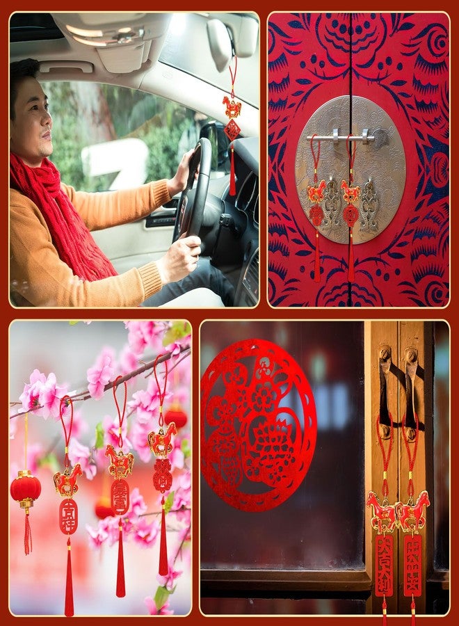 JUNEBRUSHS 16Pcs Chinese New Year Decorations 2026 Year of Horse Lucky Charm Feng Shui Tassel Hanging Pendants Ornaments for New Year Home Health Wealth Success Lucky Decor - Image 5