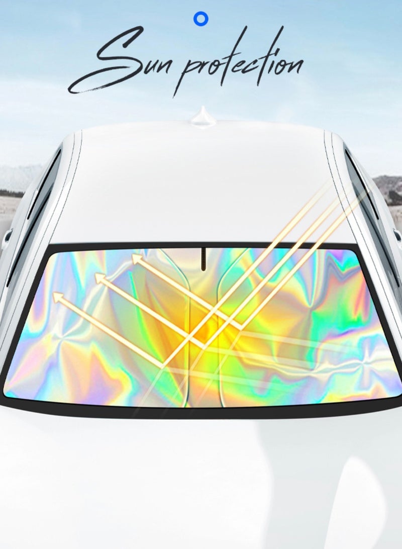 Car laser sunshade car sunscreen car sunscreen front windshield parasol privacy curtain laser sun shield - Image 1