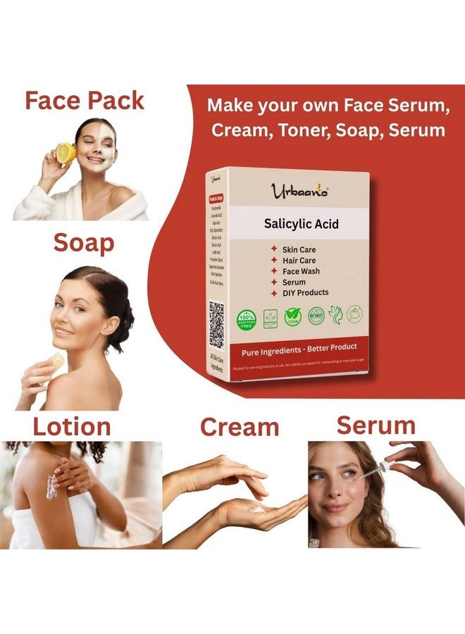 Urbaano herbal مسحوق حمض الساليسيليك العشبي من أوربانو لصنع كريمات التجميل، غسول الوجه، المنظفات، اللوشن، الجل، غسول الجسم (مكون DIY) - Image 4