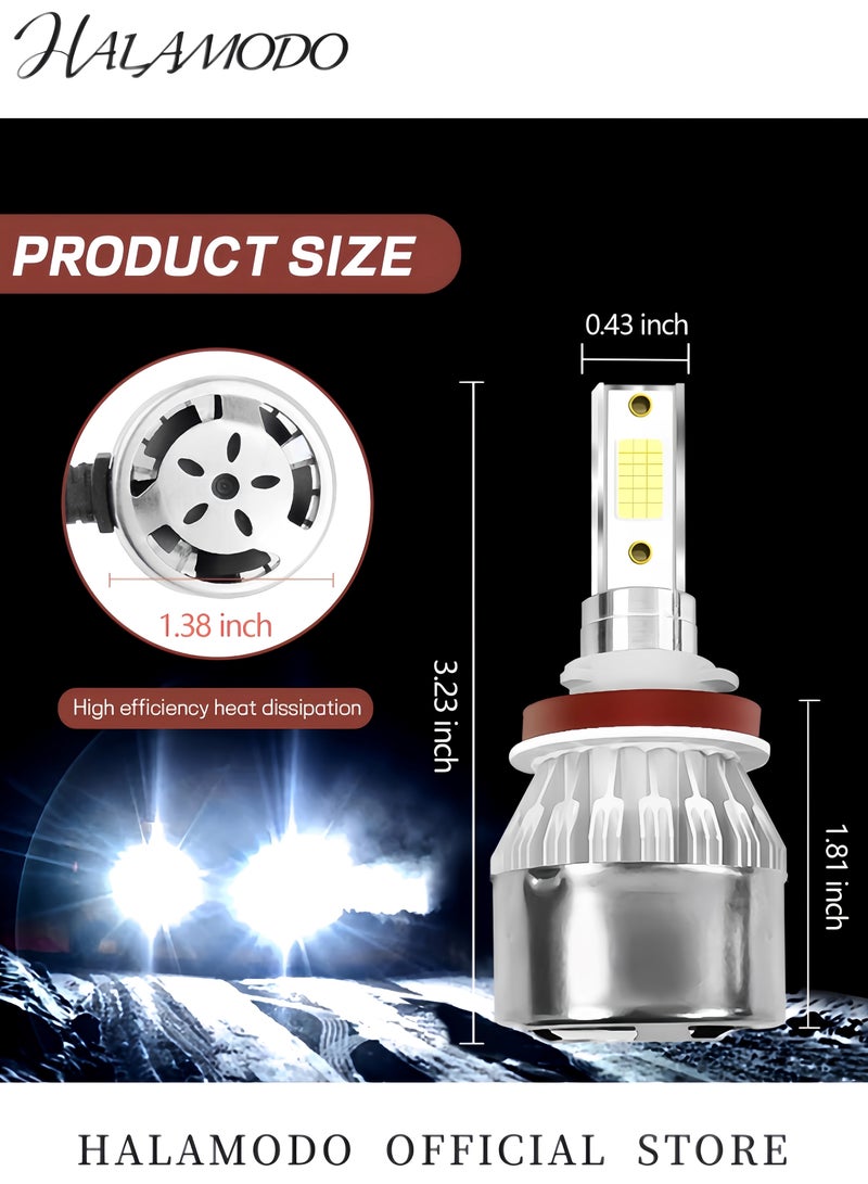 Halamodo 1PC Car LED Headlight Super Bright Auto Fog Light Bulb Replacement Waterproof Plug & Play High Low Beam Headlight Bulb Driving Light Headlamp Car Accessories 6000K - Image 4