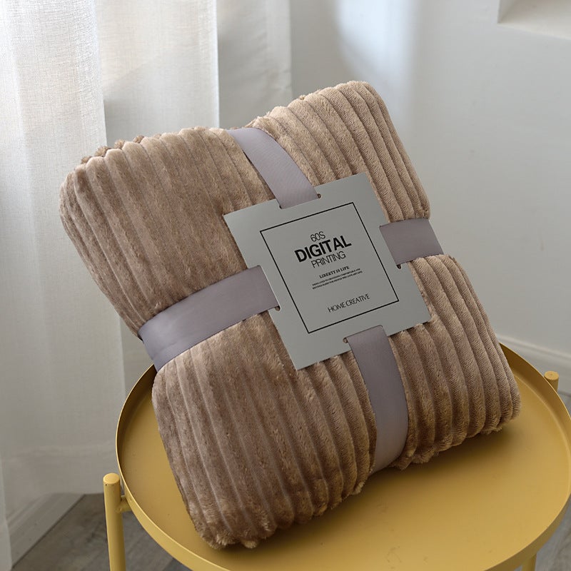 Spot Solid Color Drafted Blanket Flannel Air Conditioning Blanket Gift Blanket Coral Fleece Yoga Cover Blanket - Image 1