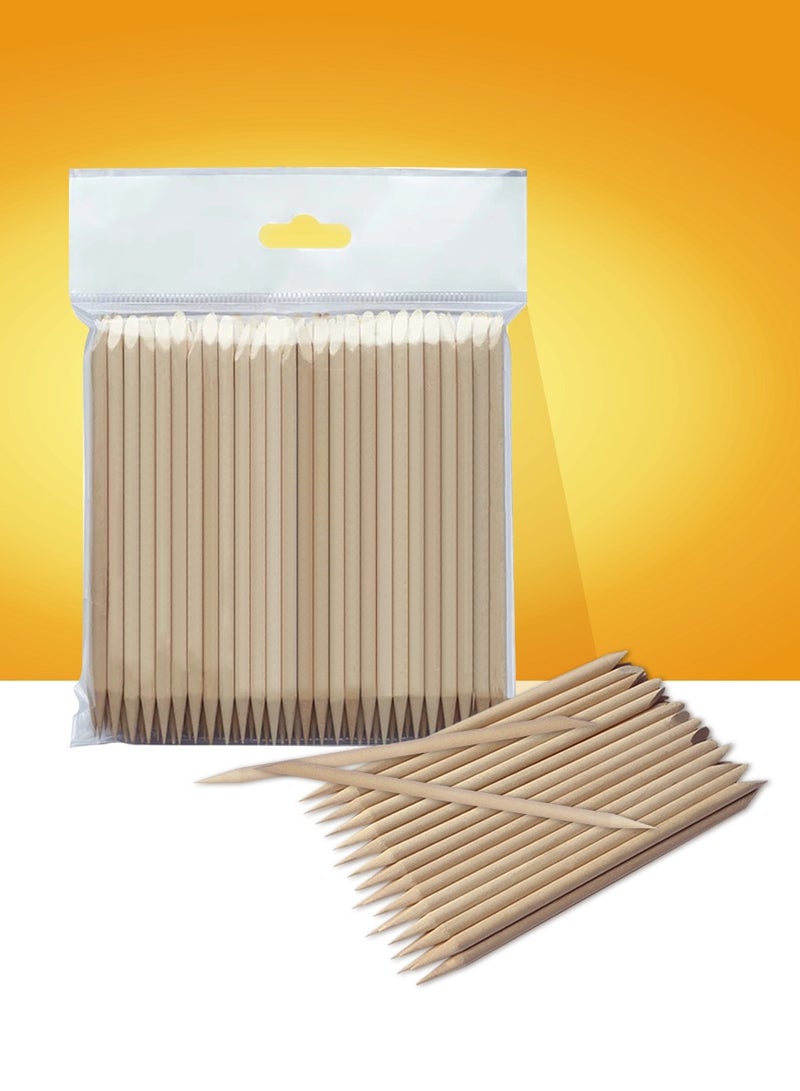 STALEKS PRO Nail Art Orange Stick Cuticle Pusher/Remover - EXPERT | Wooden 110 MM (100 PCS) - Image 1