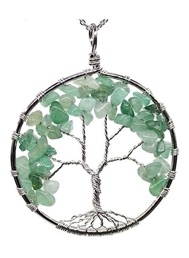 1pc Tree of Life Prosperity Gemstone Pendant Necklace 26 inch Chain Healing Crystal Stones Chakras Energy Rock Good Luck Jewelry Women  Men Birthday Mother's Gifts - Image 4