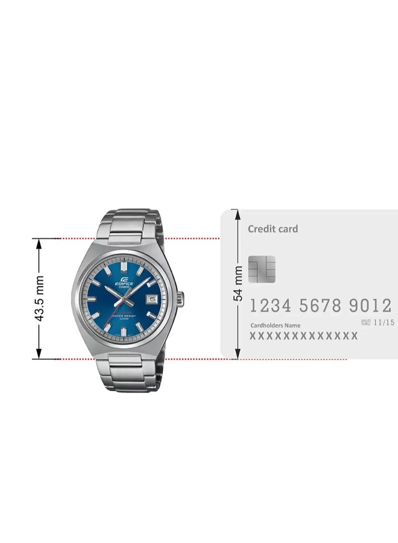 كاسيو ساعة كاسيو إديفيس EFB-109D-2AVDF للرجال من الستانلس ستيل مع قرص أزرق Sunray وزجاج ياقوتي – مقاومة للماء حتى 100 متر - Image 2