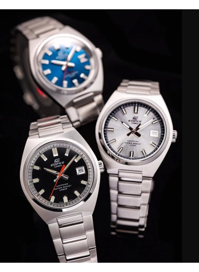 كاسيو ساعة كاسيو إديفيس EFB-109D-2AVDF للرجال من الستانلس ستيل مع قرص أزرق Sunray وزجاج ياقوتي – مقاومة للماء حتى 100 متر - Image 3