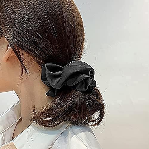 Young Arrow Premium Satin Scrunchies, Anti-Hair Breakage Ties, Hair Bands, Rubber Bands Ponytail Holders, Hair Accessories for Girls & Women, Best Gift (Pack of 6) (Royal Blue) - Image 4