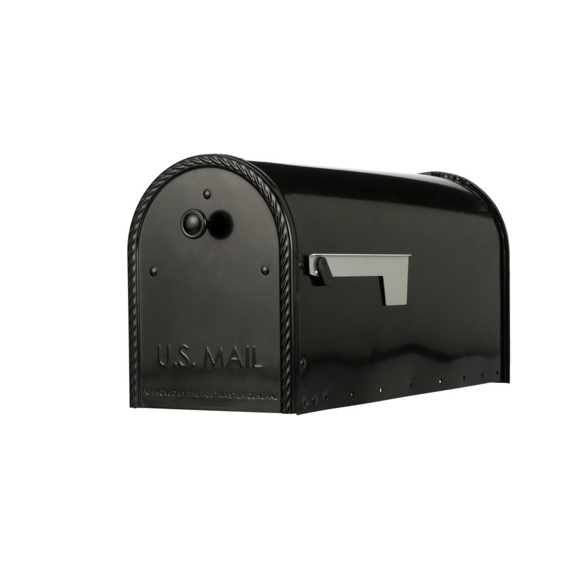 Architectural Mailboxes Edwardsâ„¢ Weather-Resistant Steel Metal Post Mounted Mail Box for Outside, Black, Large Curbside Mailbox, USPS Approved for Residential Delivery - Image 1