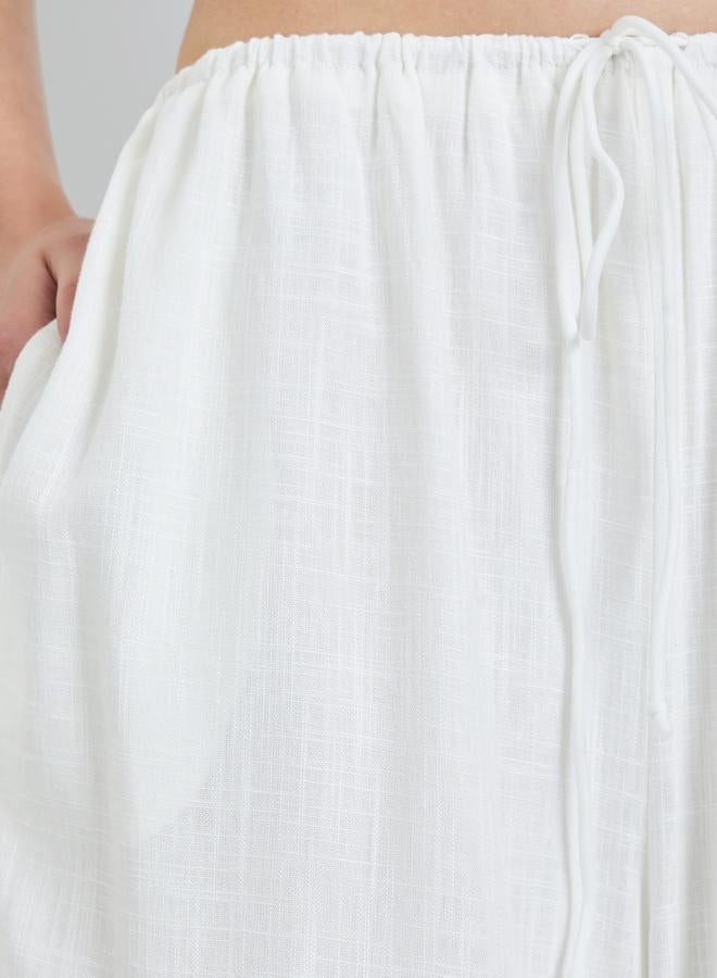 Take Two White Wide Leg Relaxed Fit Pants - Image 3