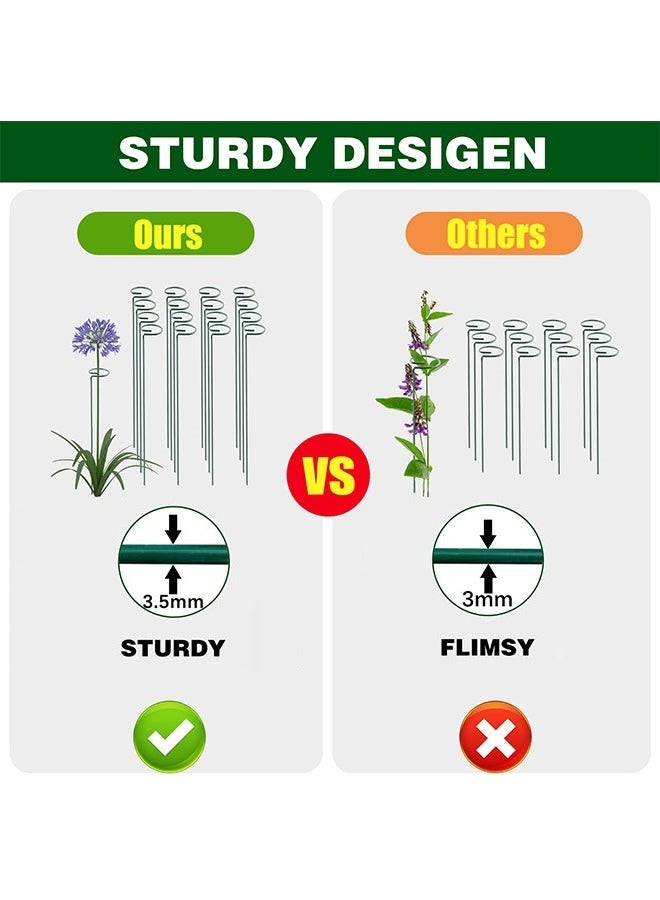 Peachjoy 12 Pack Plant Support Stakes, Metal Single stemmed Flower Support Hoops，Garden Plant Stakes Plant Prop for Amaryllis Orchid Lily Rose Peony Tomatoes Gladiolus, 40CM  - Image 4