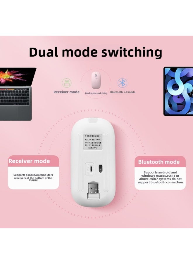 Generic - Wireless Mouse Bluetooth Mute Dual-mode Rechargeable Mouse Laptop Office Silent Unlimited Ip Tablet-Specifications:Tianhe Blue-wireless Charging Version [same Mouse Pad Free]-official Standard - Image 1