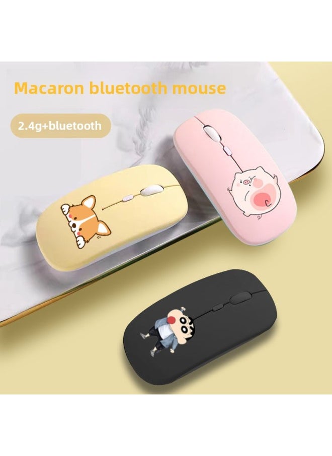 Generic - Wireless Mouse Bluetooth Mute Dual-mode Rechargeable Mouse Laptop Office Silent Unlimited Ip Tablet-Specifications:Tianhe Blue-wireless Charging Version [same Mouse Pad Free]-official Standard - Image 1